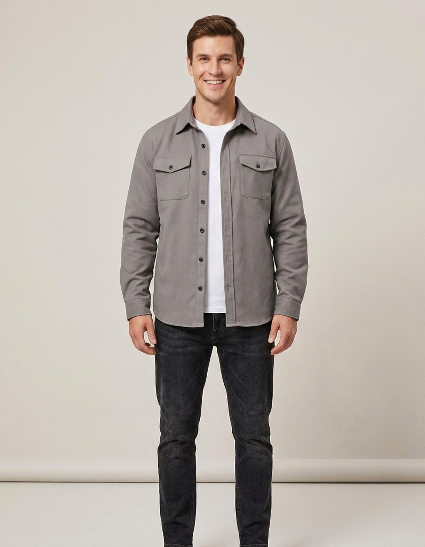 PLUXSTYLE::numise::mens-relaxed-shirt-jacket::front