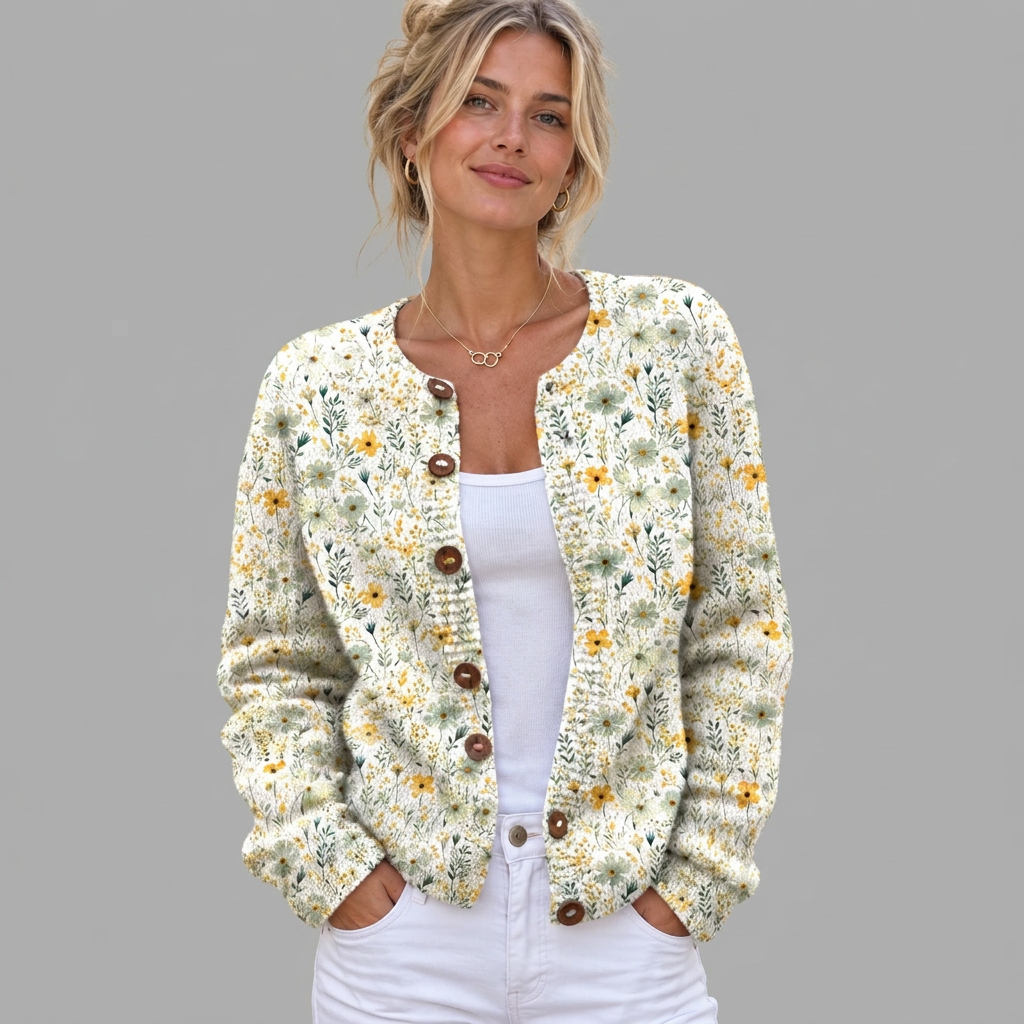 Women's Print Button Cardigan
