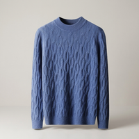 PLUXSTYLE::numise::mens-mock-neck-sweater::pack-azure-blue