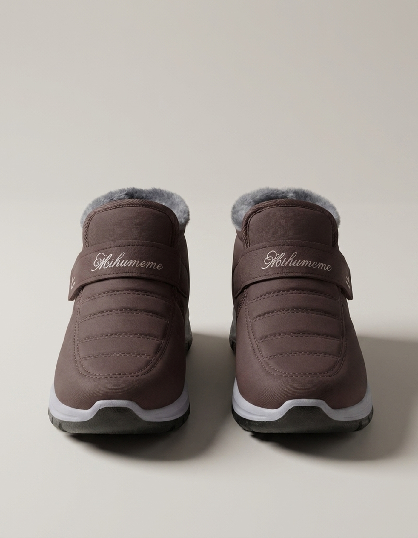 PLUXSTYLE::numise::womens-slip-on-snow-boots::pack-brown