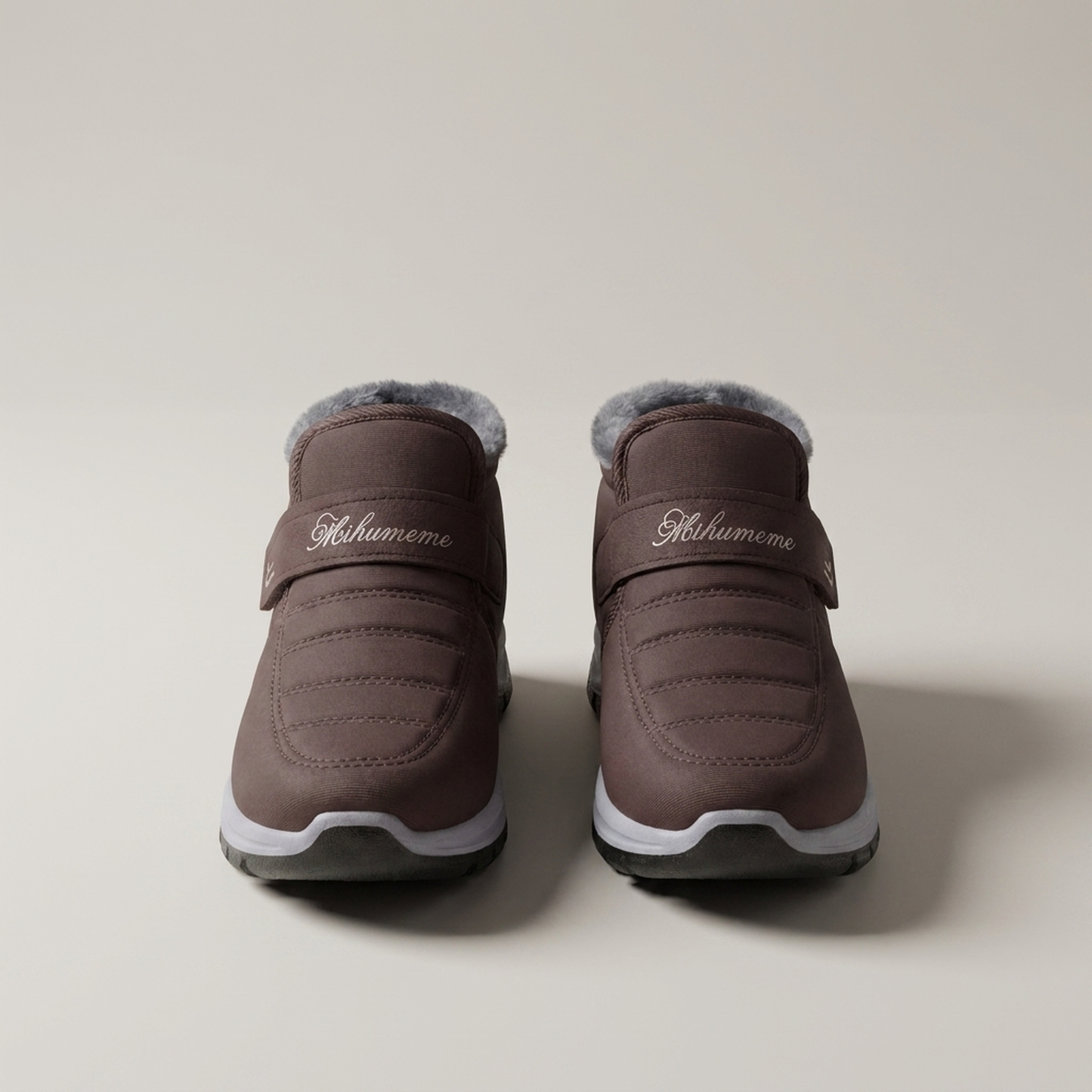 PLUXSTYLE::numise::womens-slip-on-snow-boots::pack-brown