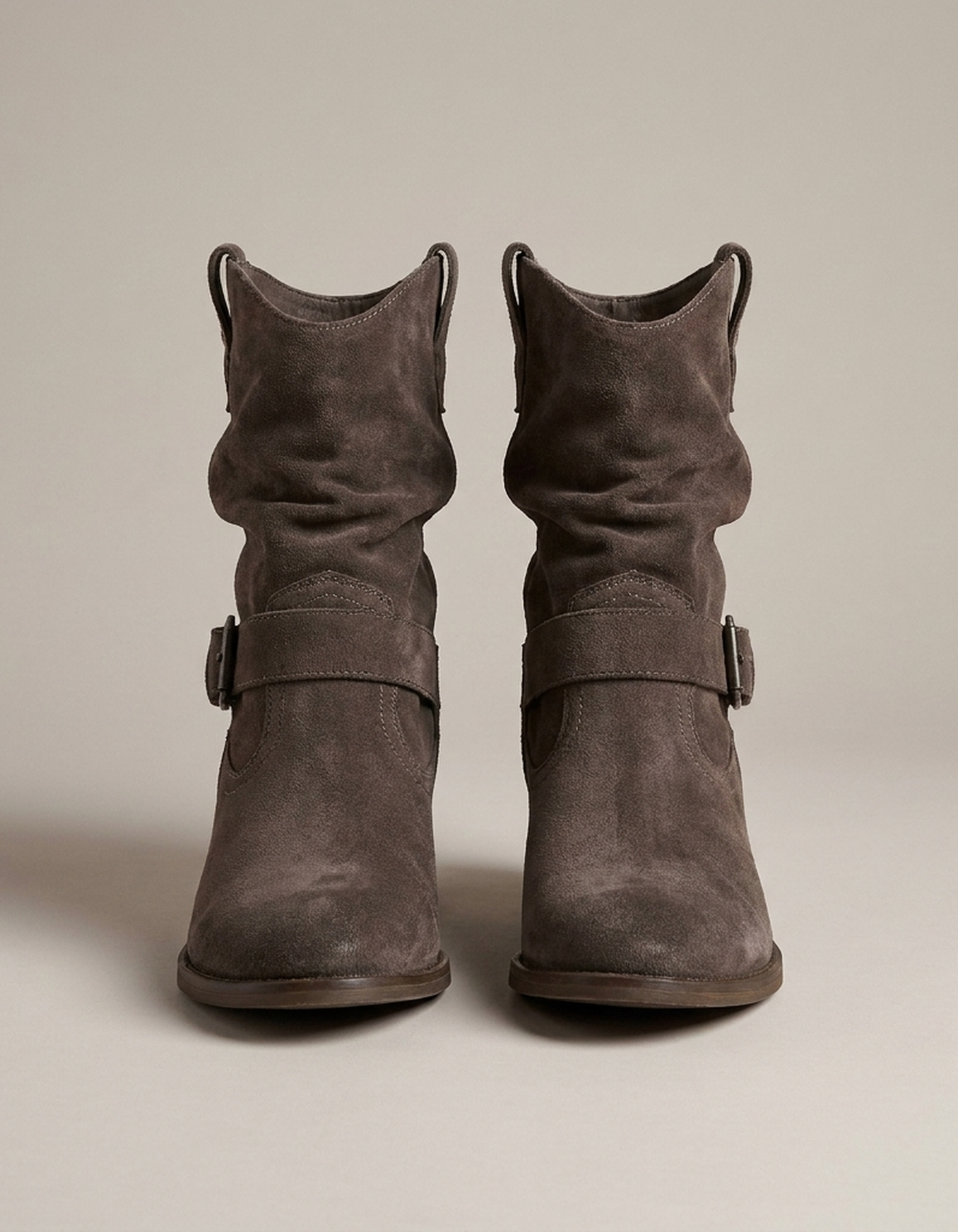 PLUXSTYLE::numise::womens-buckle-slouch-ankle-footwear::pack-dark-gray