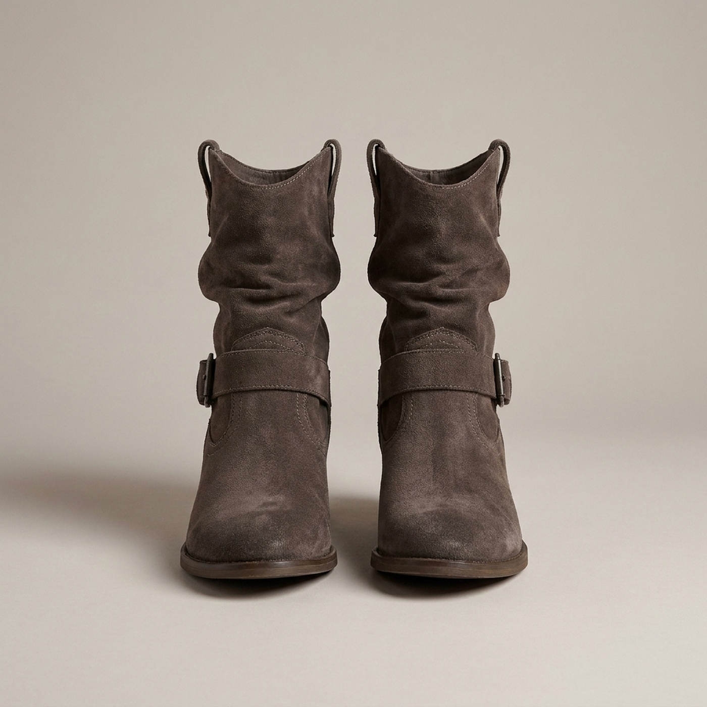 PLUXSTYLE::numise::womens-buckle-slouch-ankle-footwear::pack-dark-gray