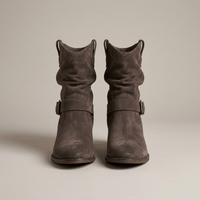 PLUXSTYLE::numise::womens-buckle-slouch-ankle-footwear::pack-dark-gray
