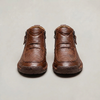 PLUXSTYLE::numise::mens-side-zip-stitched-ankle-footwear::pack-brown