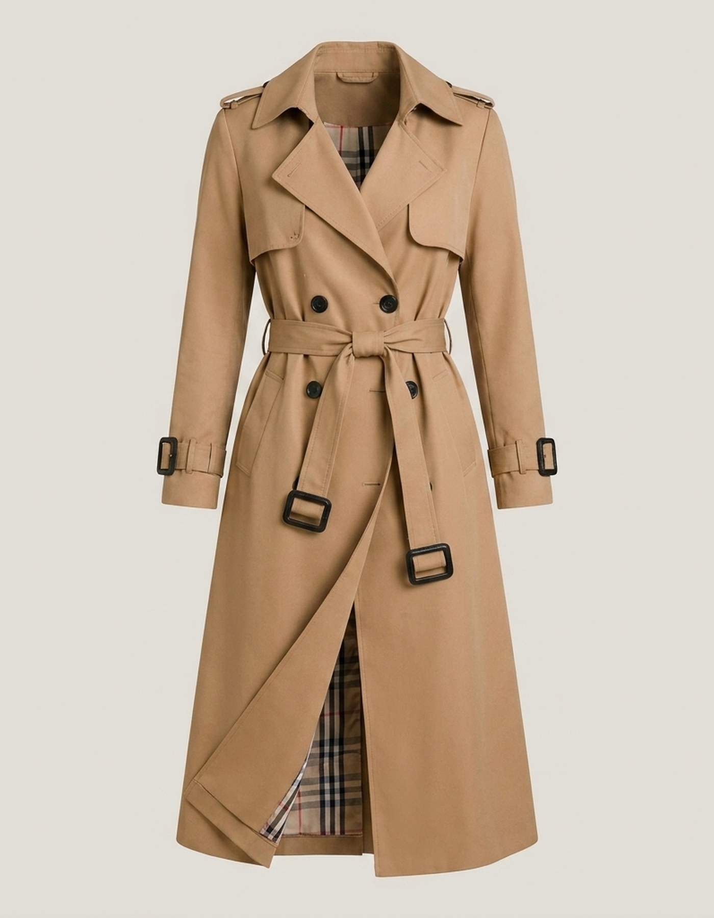 PLUXSTYLE::numise::double-breasted-parka::pack-beige