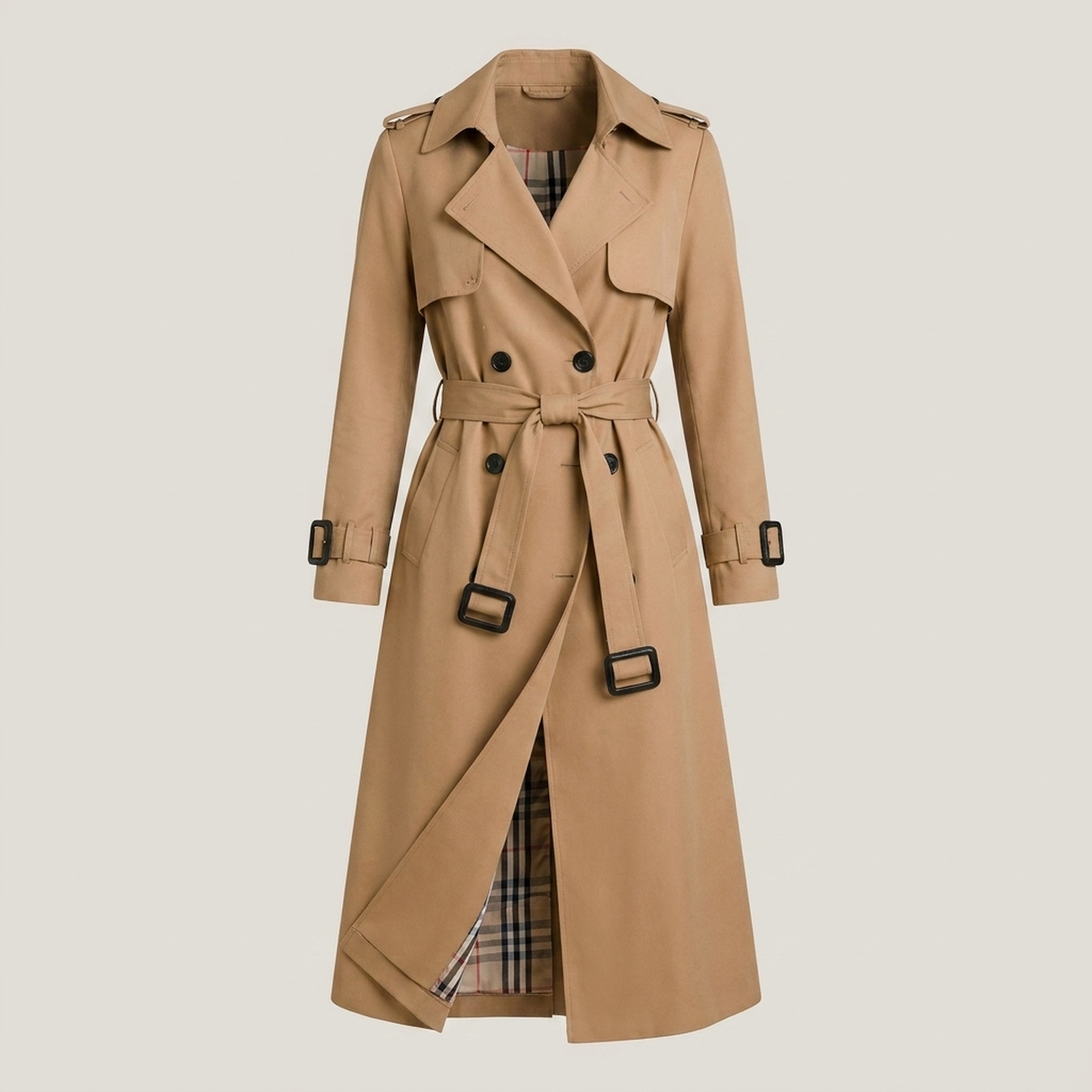 PLUXSTYLE::numise::double-breasted-parka::pack-beige