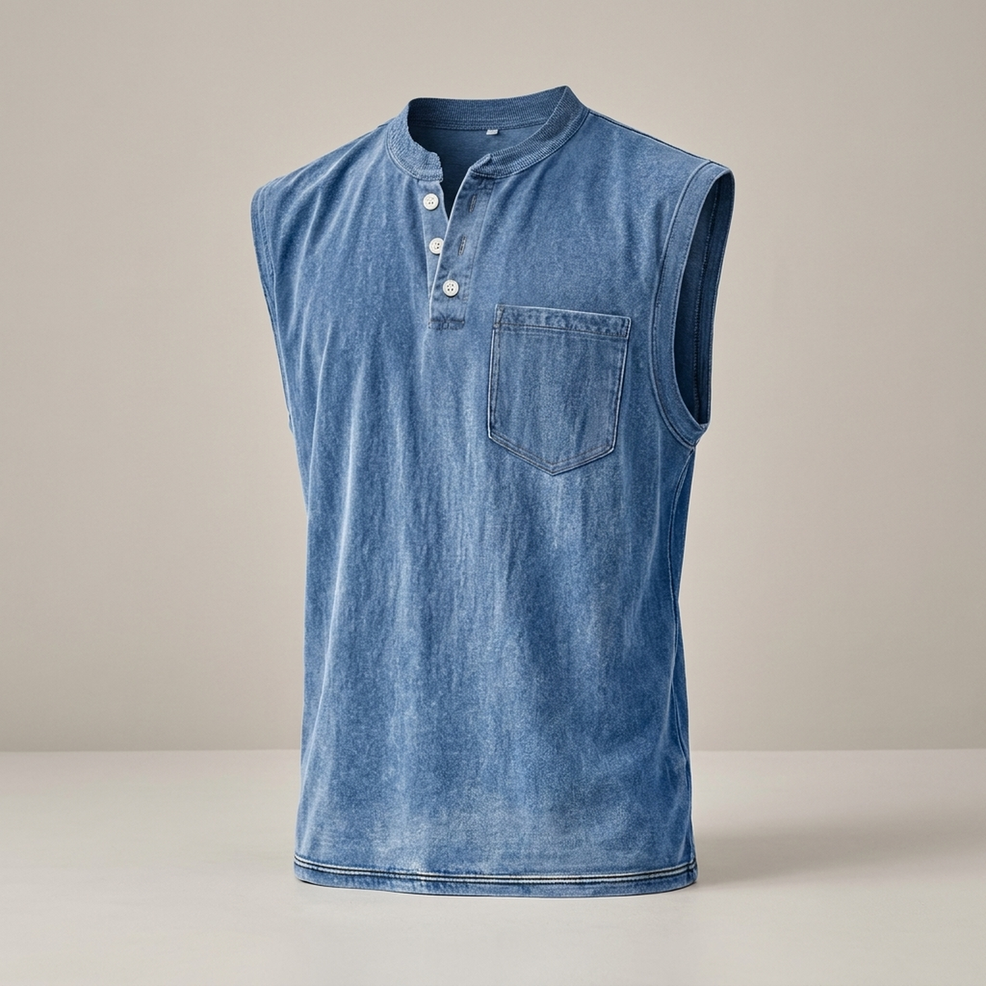 PLUXSTYLE::numise::mens-relaxed-henley-tank-top::pack-blue