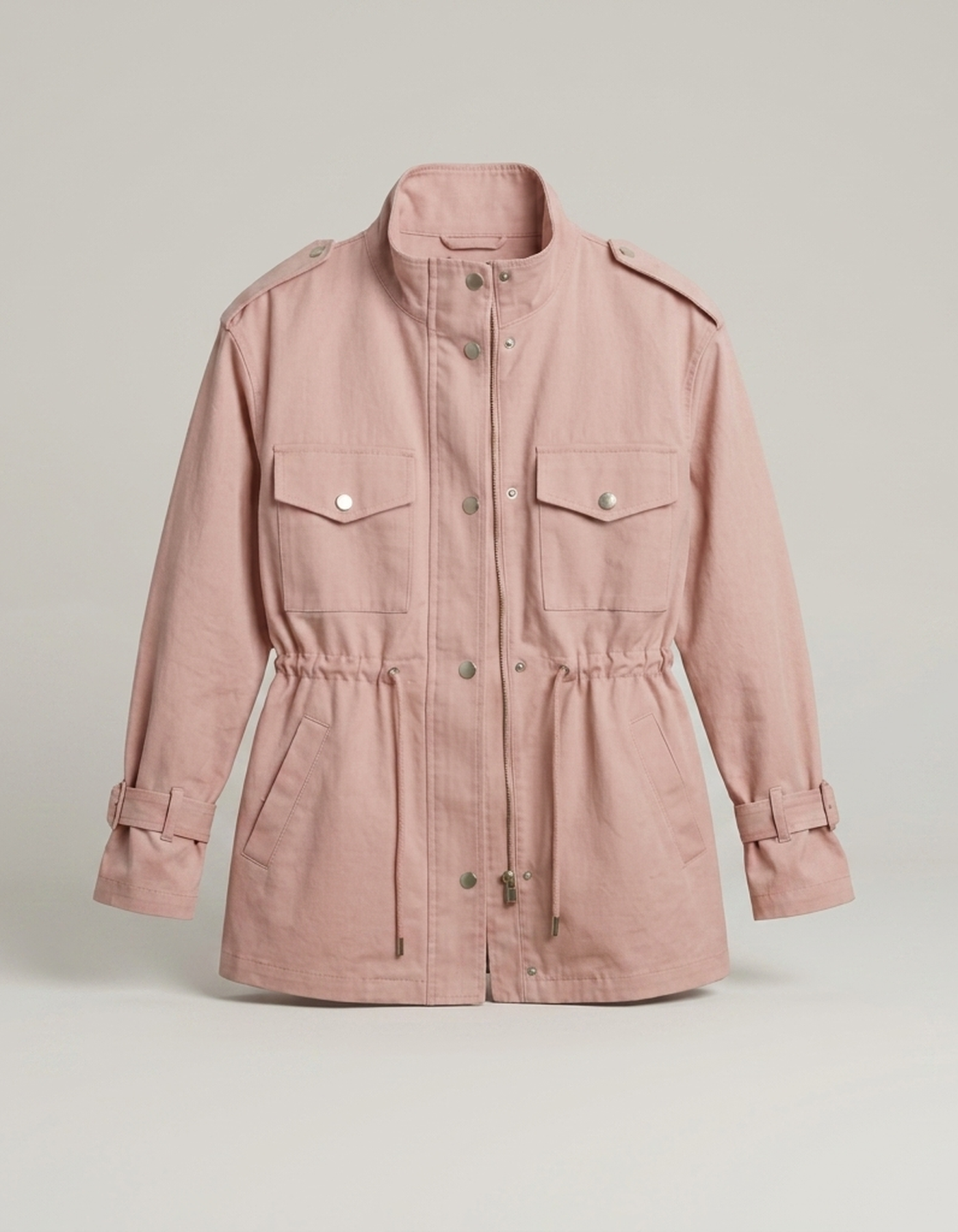 PLUXSTYLE::numise::belted-utility-parka::pack-pink