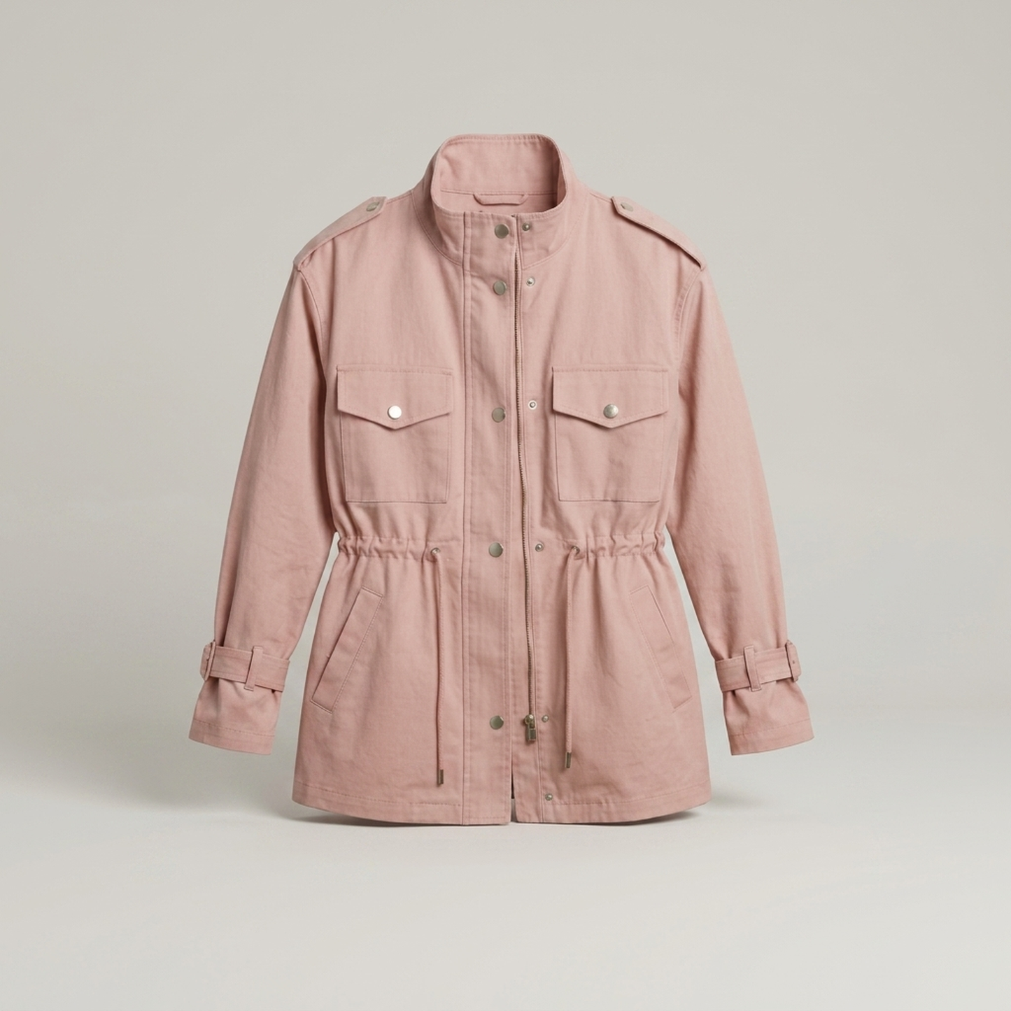 PLUXSTYLE::numise::belted-utility-parka::pack-pink