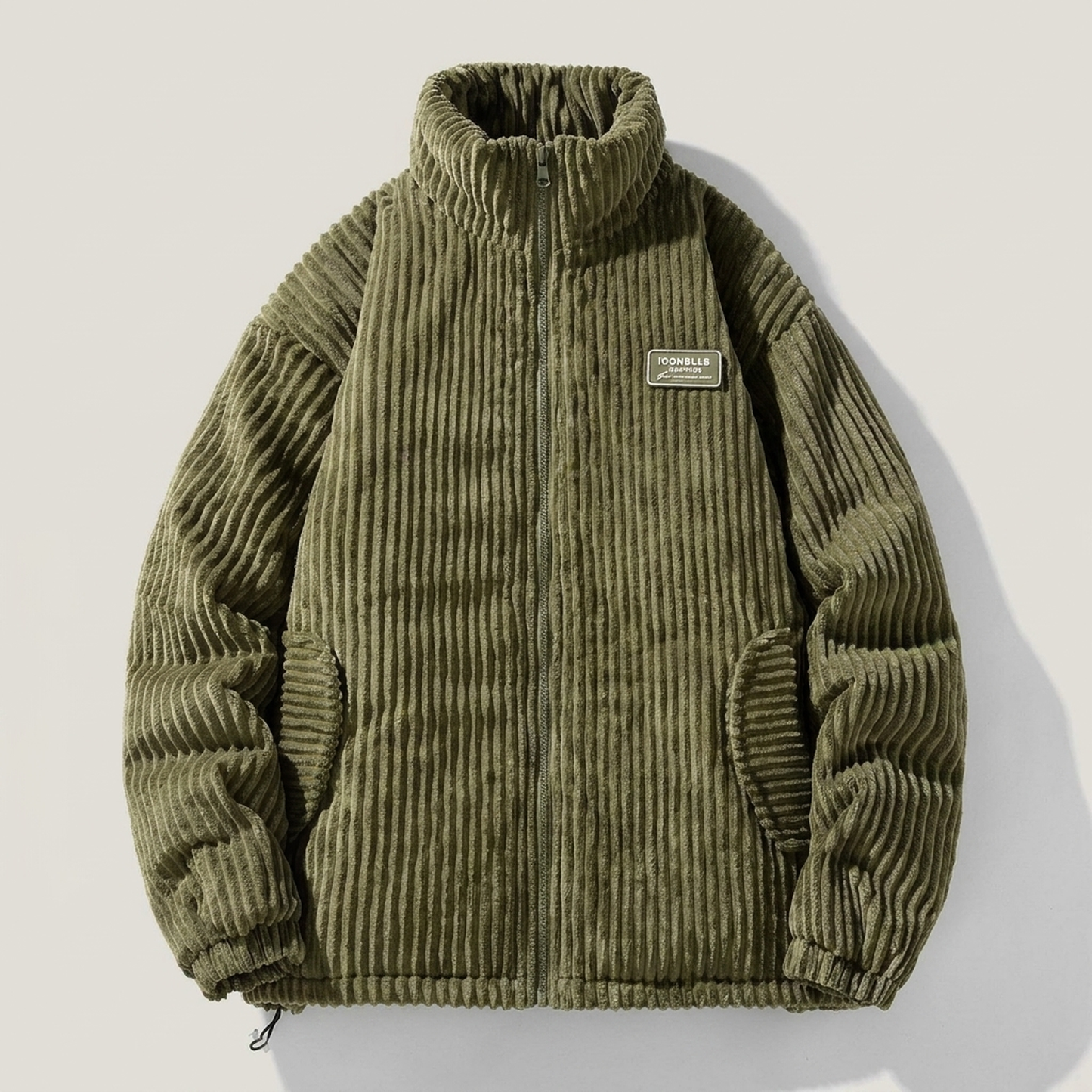 PLUXSTYLE::numise::mens-oversized-stand-collar-parka::pack-army-green