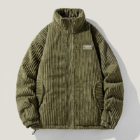 PLUXSTYLE::numise::mens-oversized-stand-collar-parka::pack-army-green