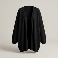 PLUXSTYLE::numise::oversized-maxi-cardigan::pack-black