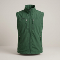 PLUXSTYLE::numise::mens-stand-collar-bodywarmer::pack-green