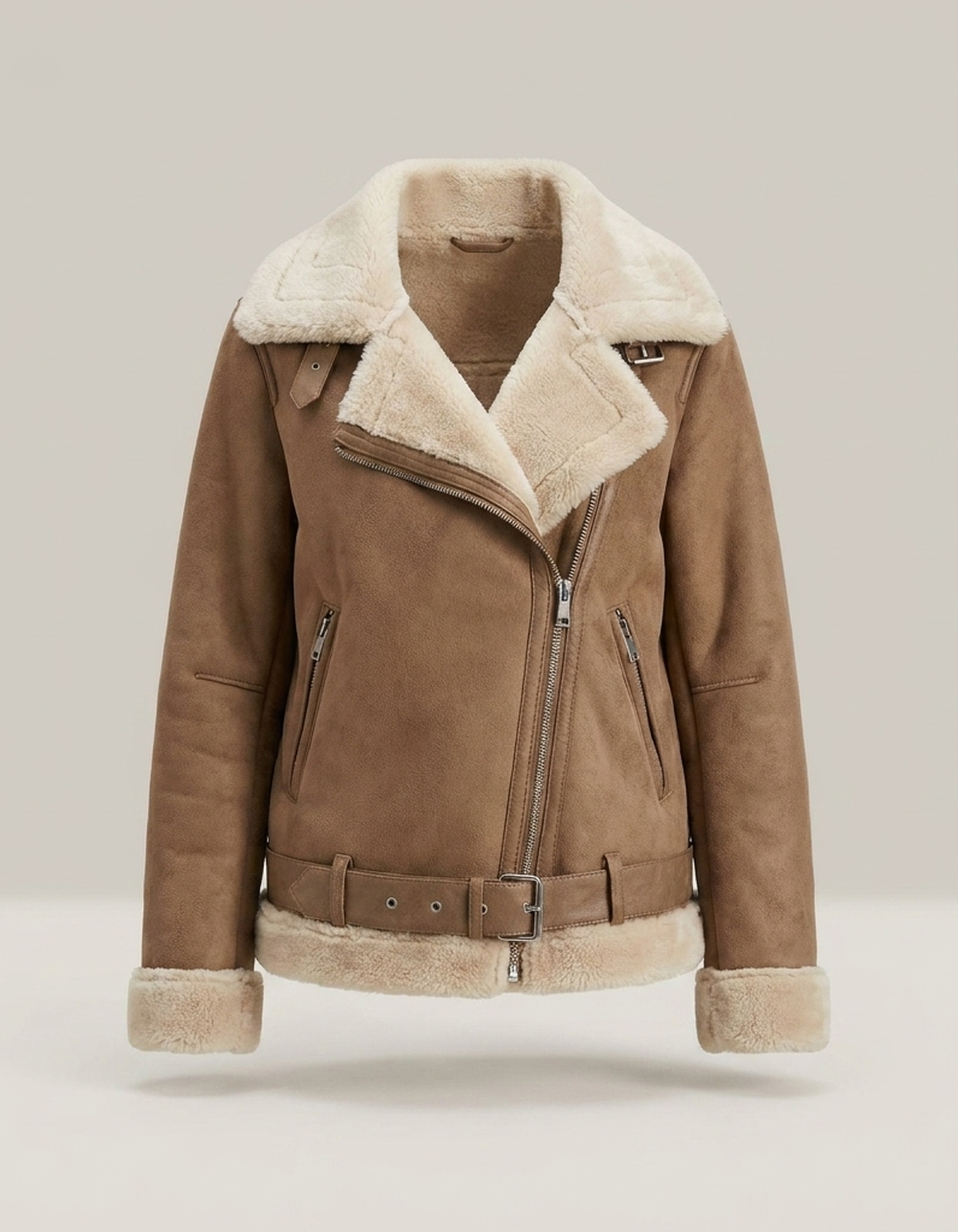 PLUXSTYLE::numise::belted-aviator-parka::pack-brown