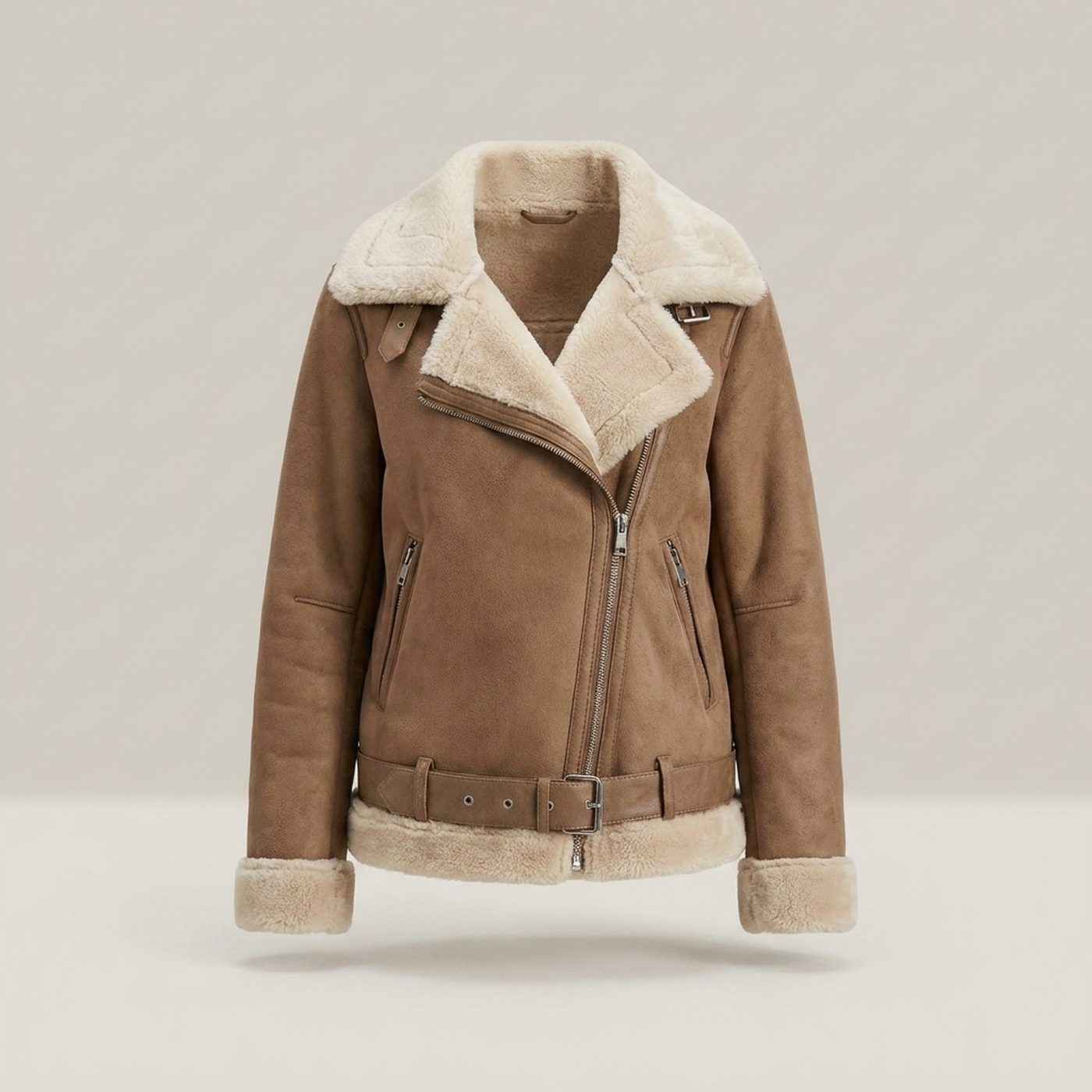 PLUXSTYLE::numise::belted-aviator-parka::pack-brown