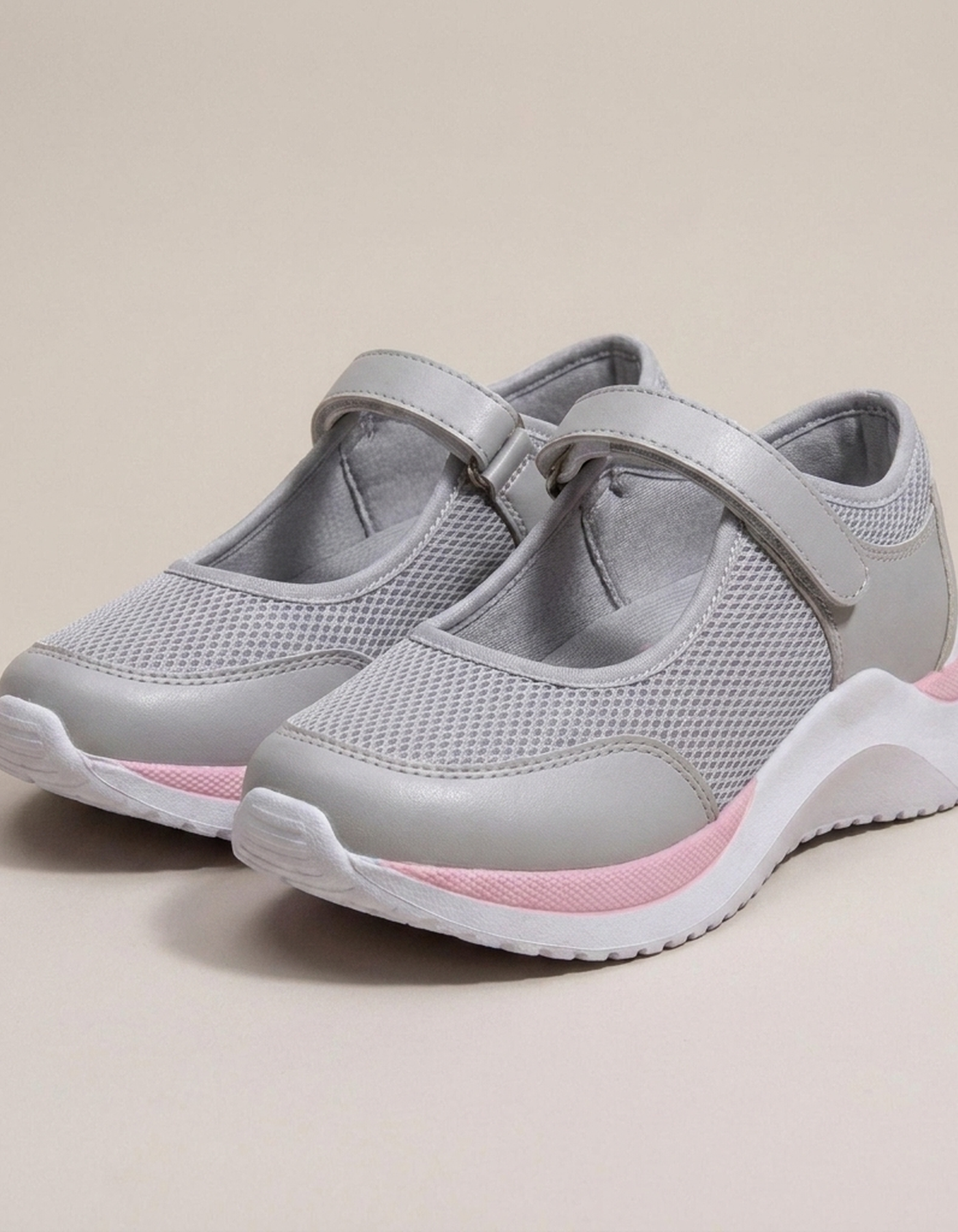 PLUXSTYLE::numise::andrea-strap-mary-jane-walking-sneakers::closeup-detail