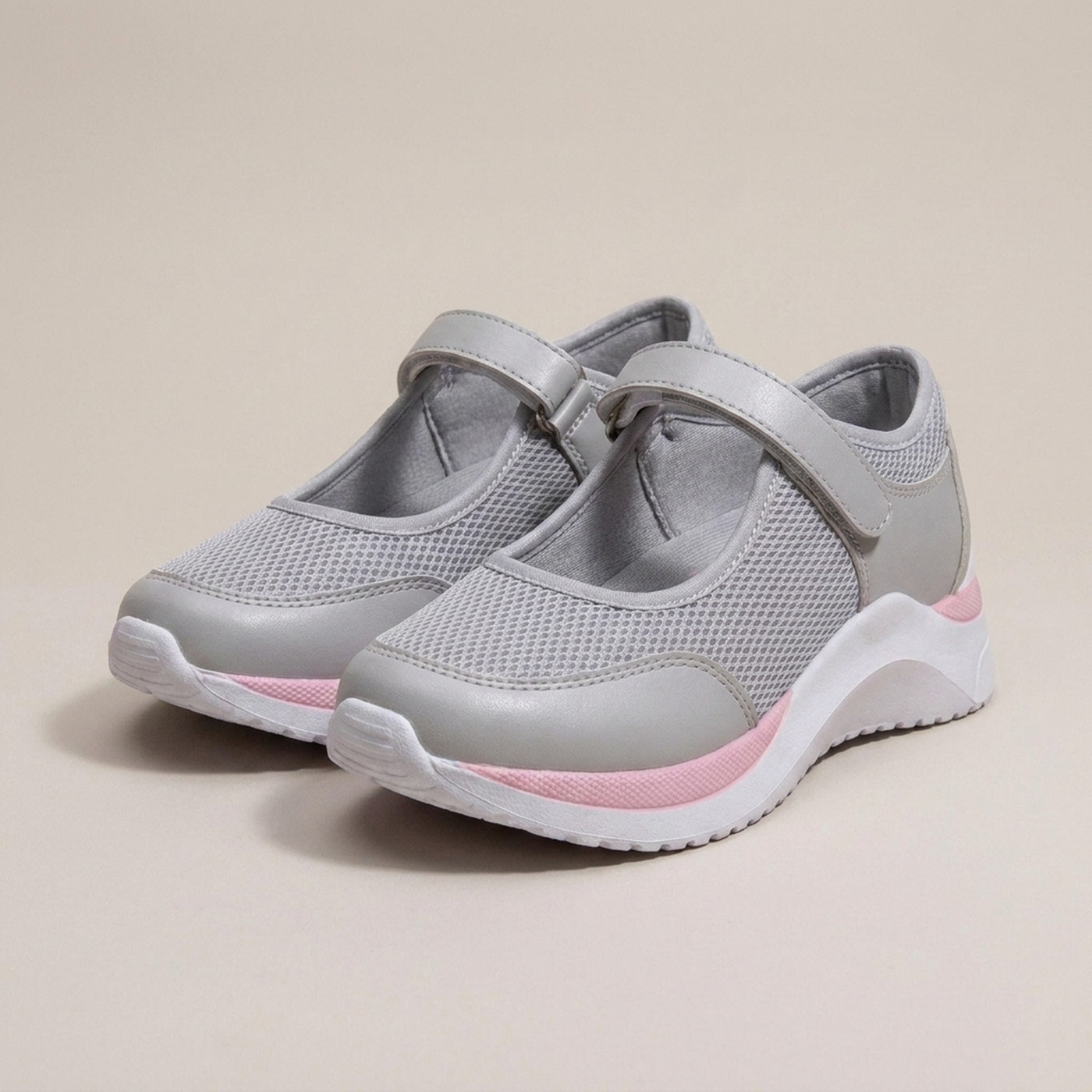 PLUXSTYLE::numise::andrea-strap-mary-jane-walking-sneakers::closeup-detail