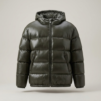 PLUXSTYLE::numise::unisex-glossy-puffer-jacket::pack-green