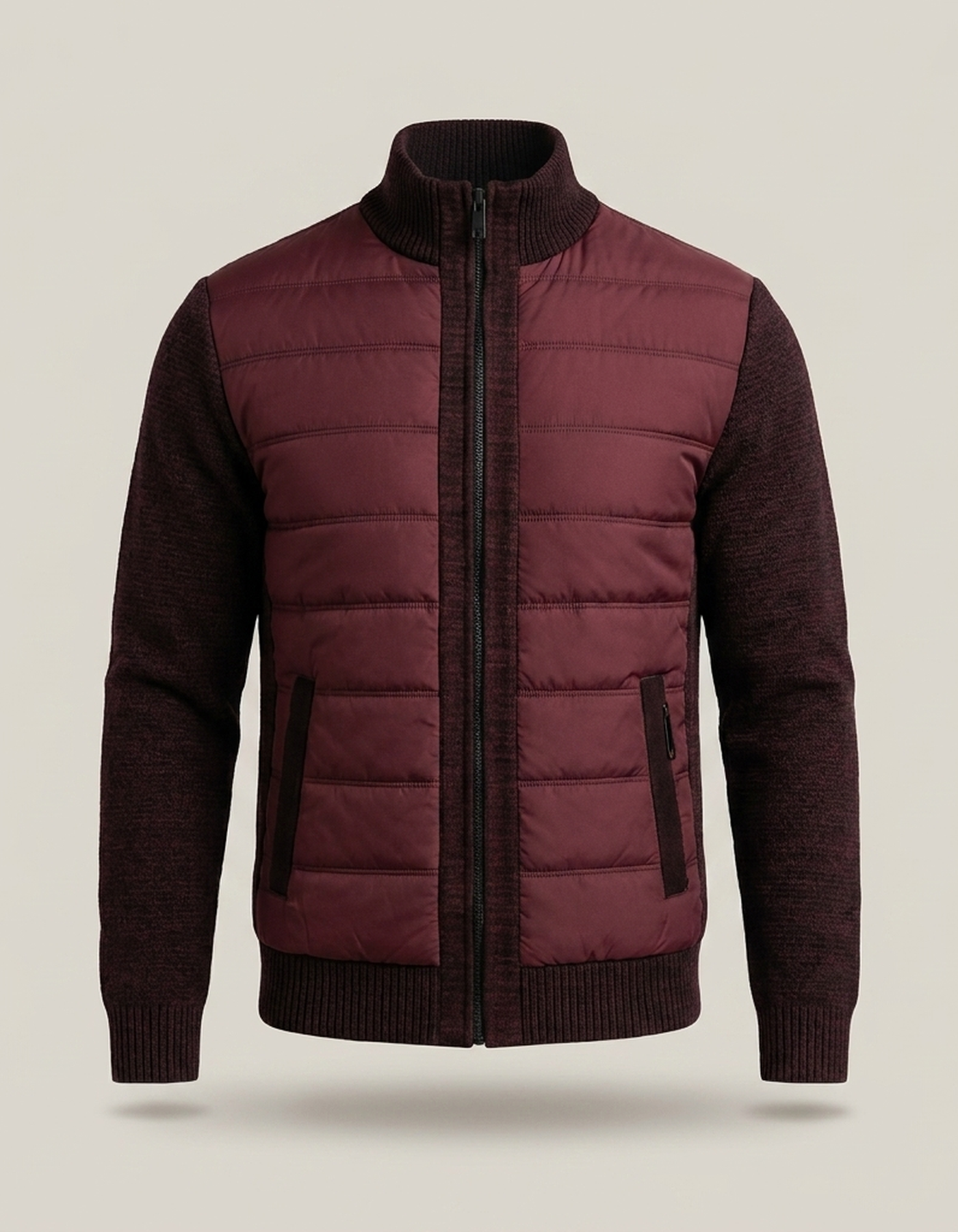 PLUXSTYLE::numise::easy-fit-mens-parka::pack-burgundy-red