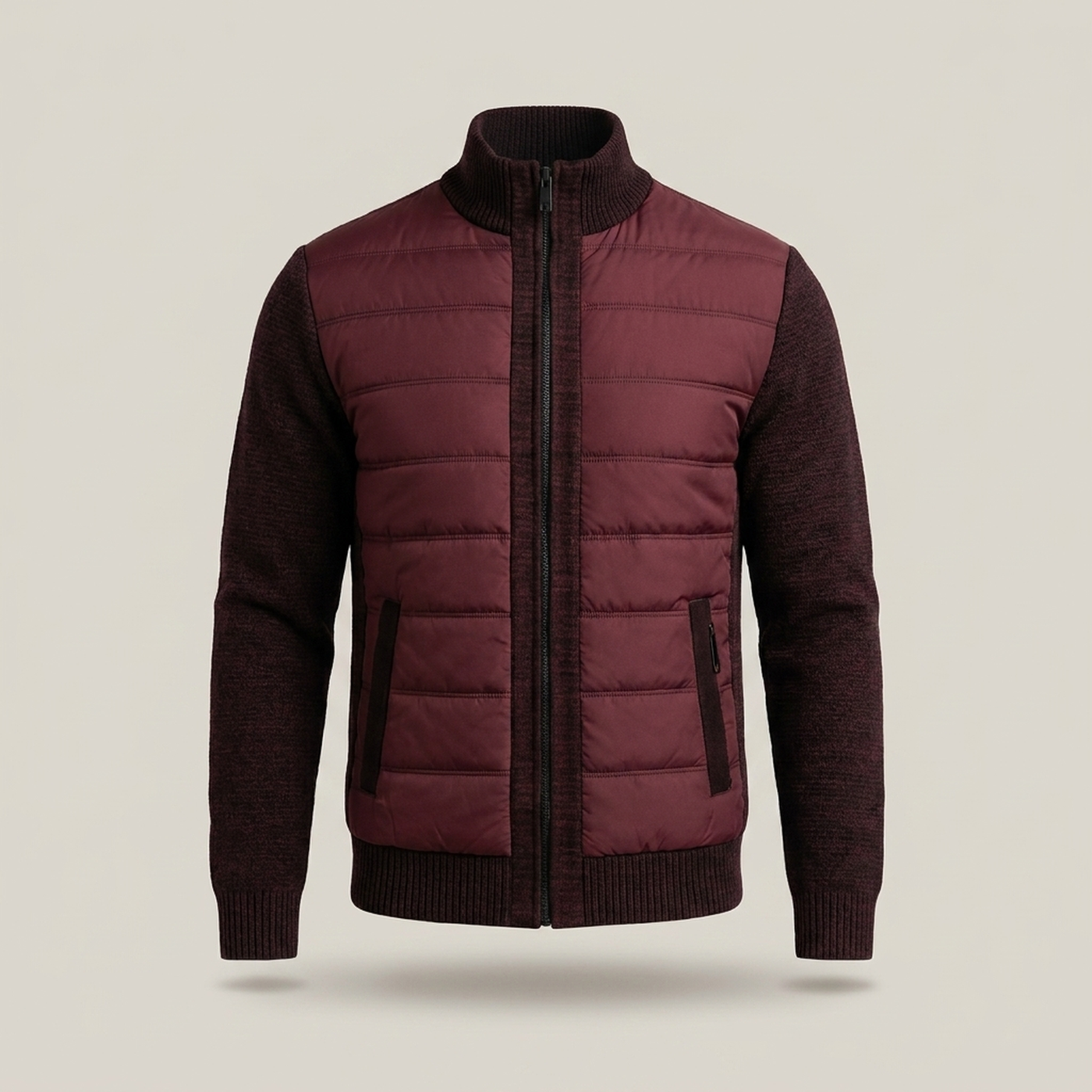 PLUXSTYLE::numise::easy-fit-mens-parka::pack-burgundy-red