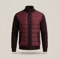 PLUXSTYLE::numise::easy-fit-mens-parka::pack-burgundy-red