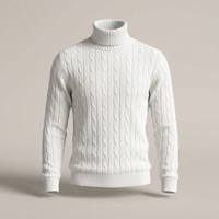 PLUXSTYLE::numise::mens-cable-turtleneck-sweater::pack-white