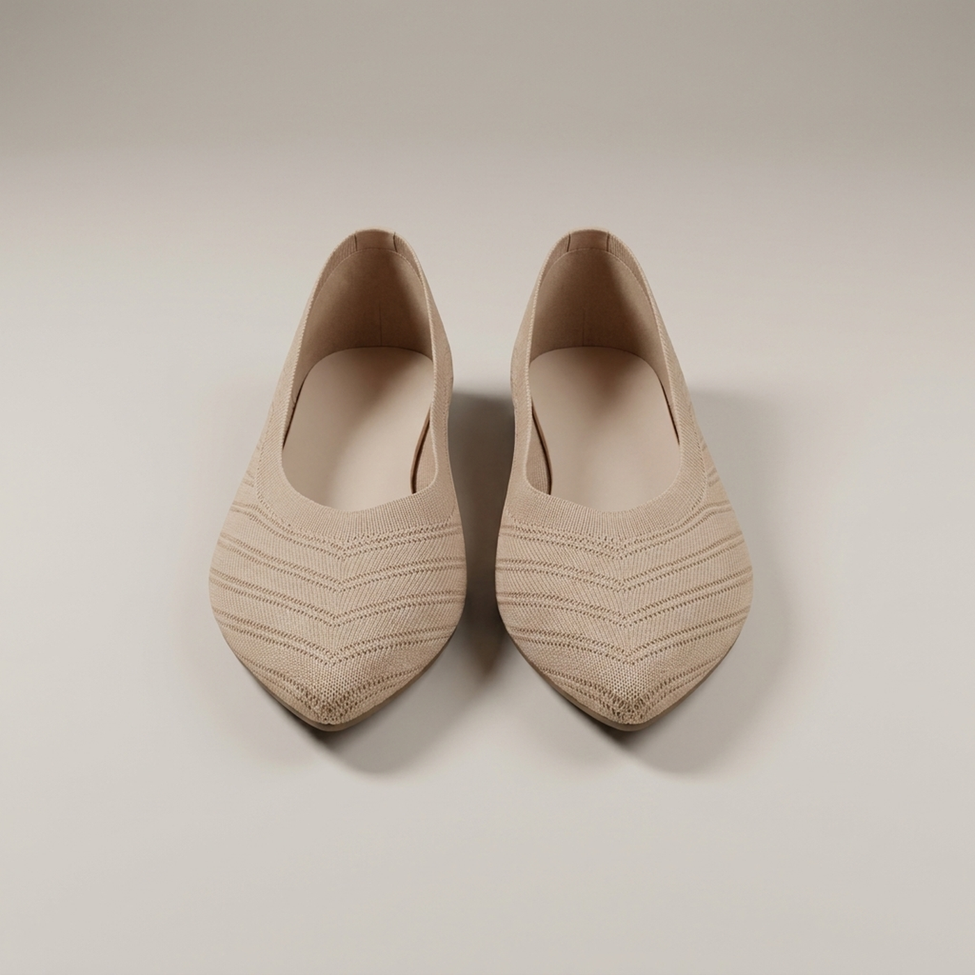 PLUXSTYLE::numise::womens-pointed-toe-ballet-footwear::pack-apricot