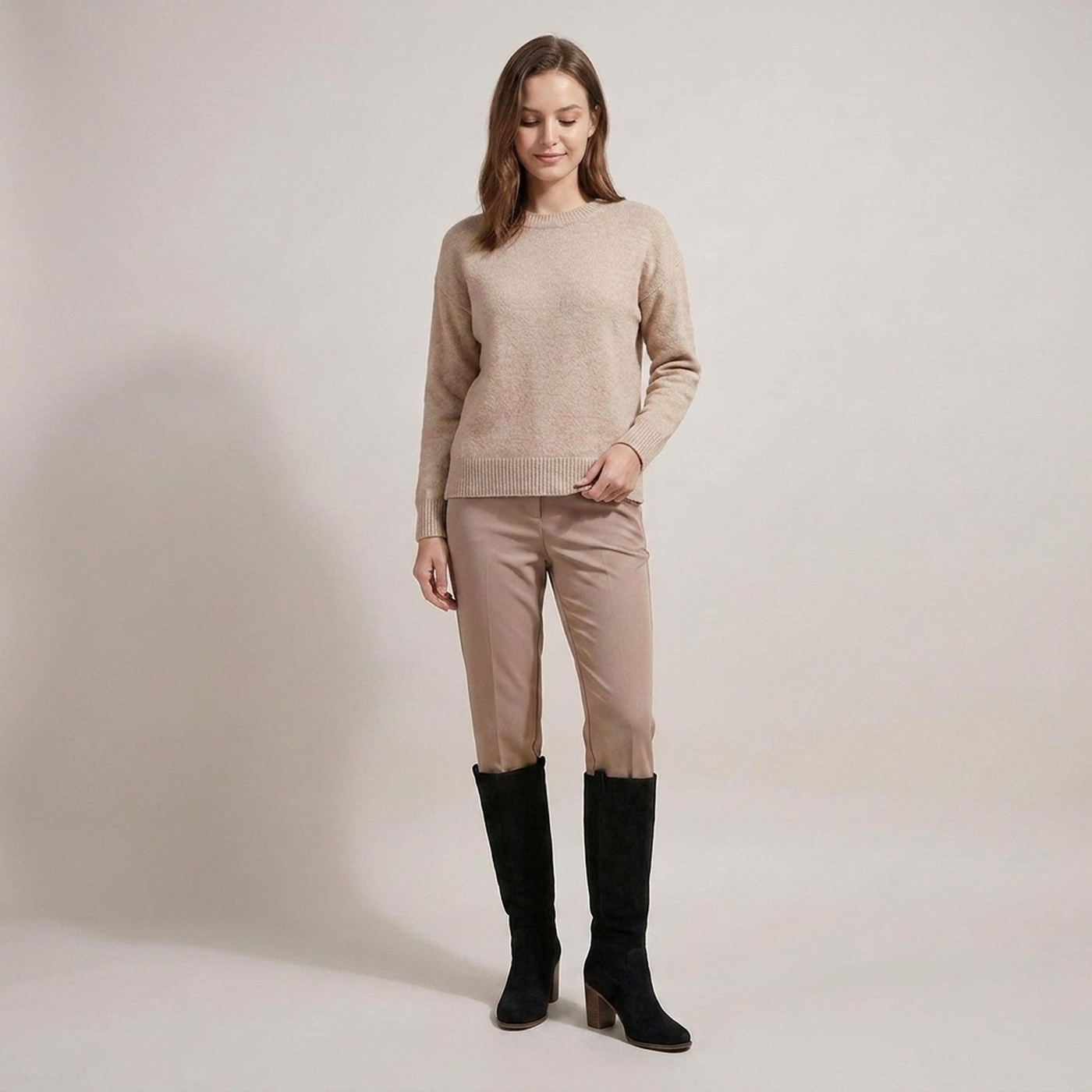 PLUXSTYLE::numise::pull-on-block-heel-knee-high-boots::zoom-out