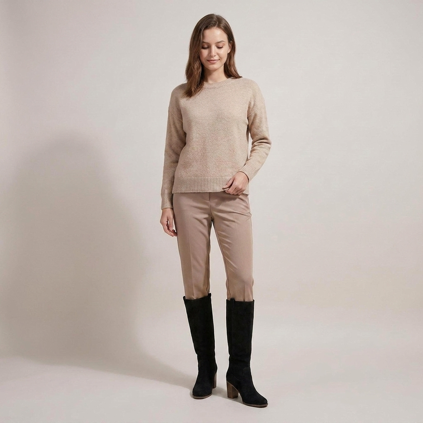 PLUXSTYLE::numise::pull-on-block-heel-knee-high-boots::zoom-out
