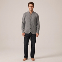 PLUXSTYLE::numise::mens-relaxed-mandarin-collar-parka::front
