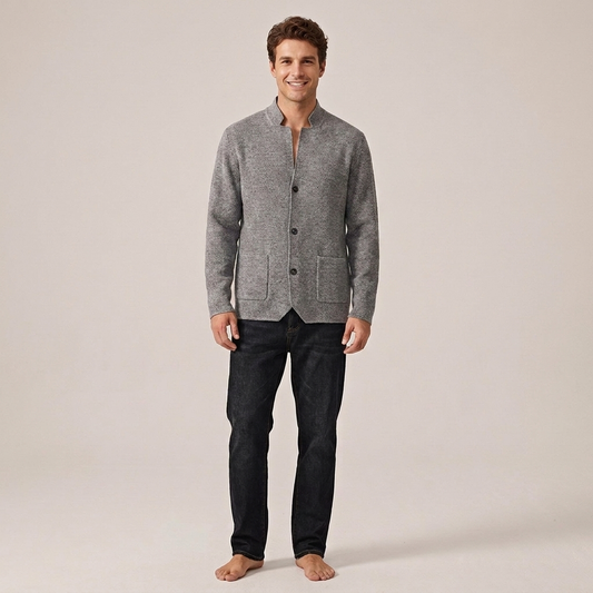 PLUXSTYLE::numise::mens-relaxed-mandarin-collar-parka::front