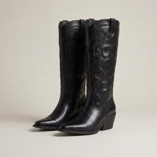 PLUXSTYLE::numise::angelika-pointed-toe-western-boots::closeup-detail