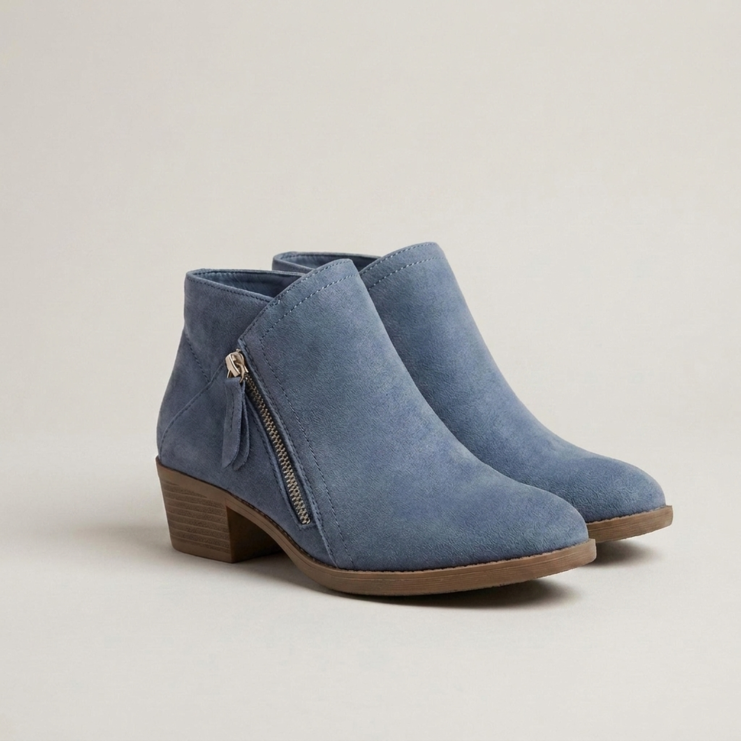 PLUXSTYLE::numise::blaire-low-heel-ankle-boots::closeup-detail