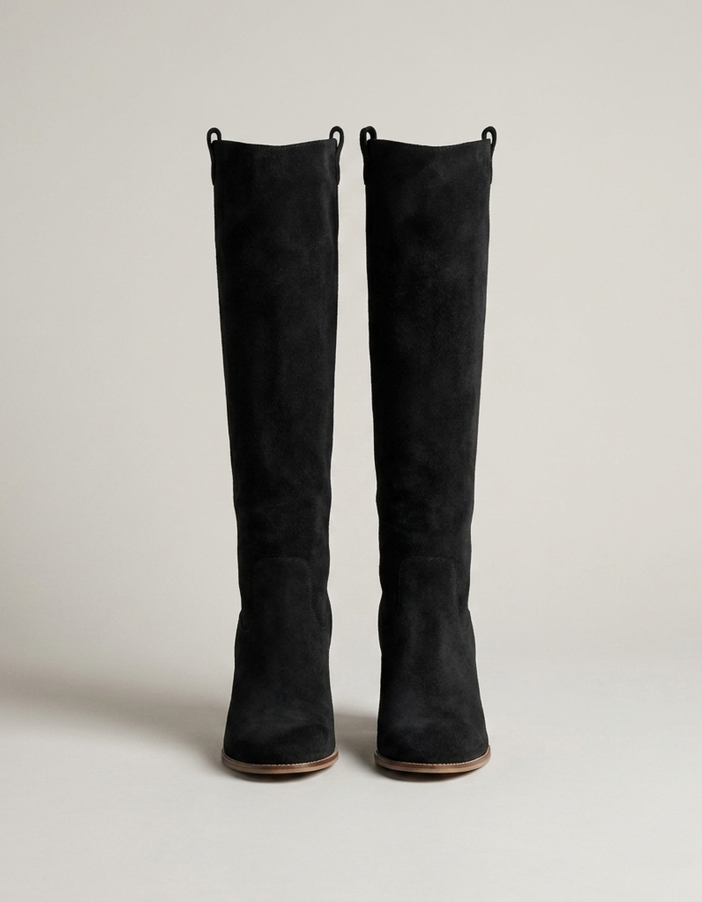 PLUXSTYLE::numise::pull-on-block-heel-knee-high-boots::pack-black