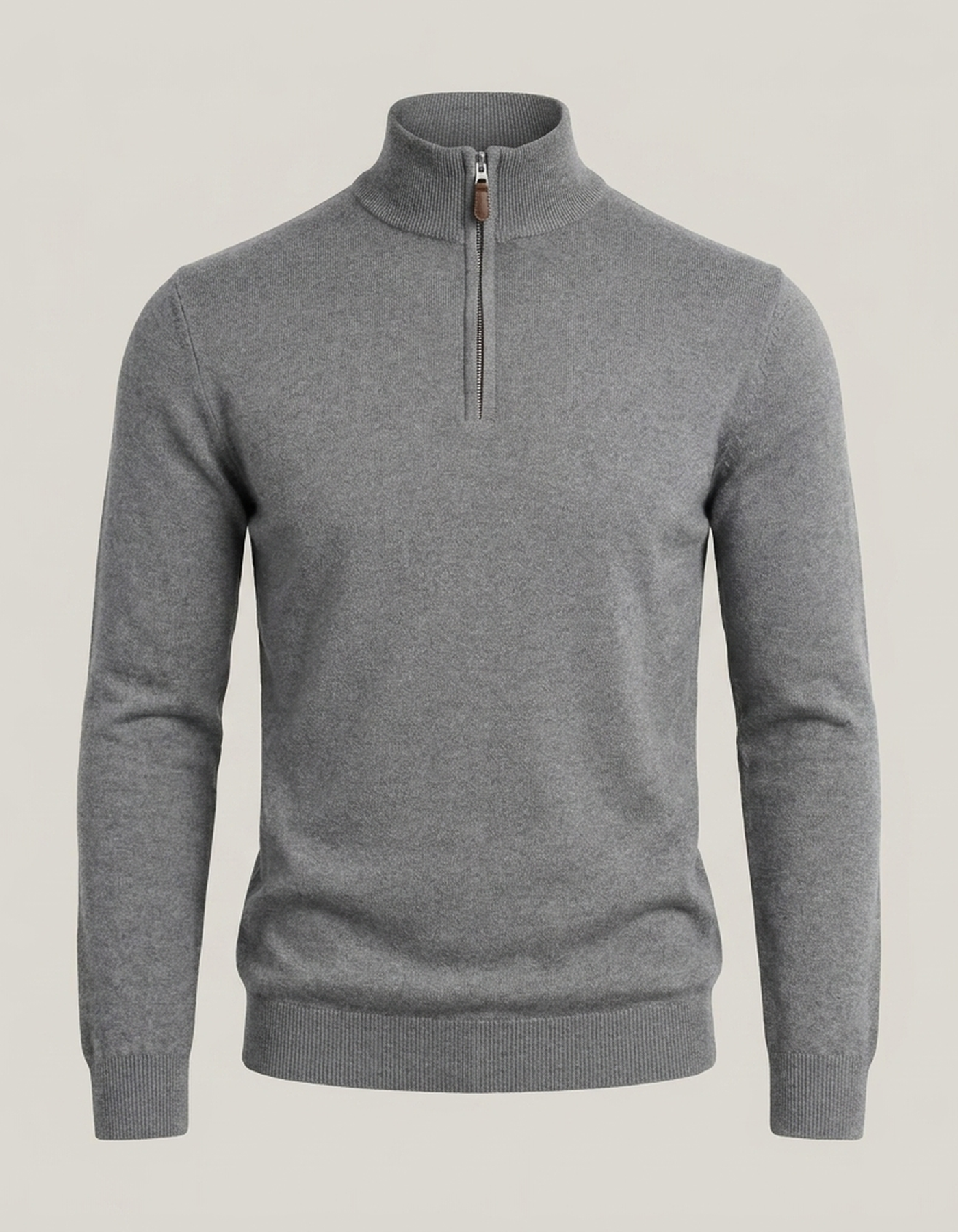 PLUXSTYLE::numise::mens-high-neck-half-zip-sweater::pack-grey
