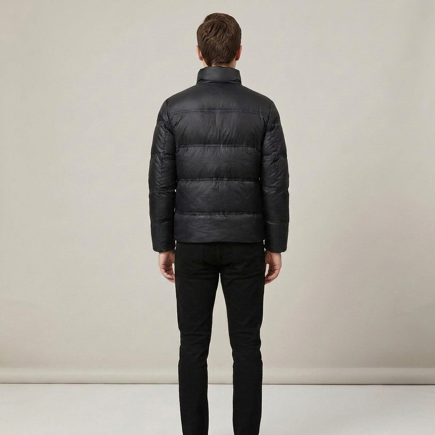 PLUXSTYLE::numise::mens-stand-collar-winter-parka::back