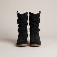 PLUXSTYLE::numise::slouch-fit-buckle-ankle-boots::pack-black