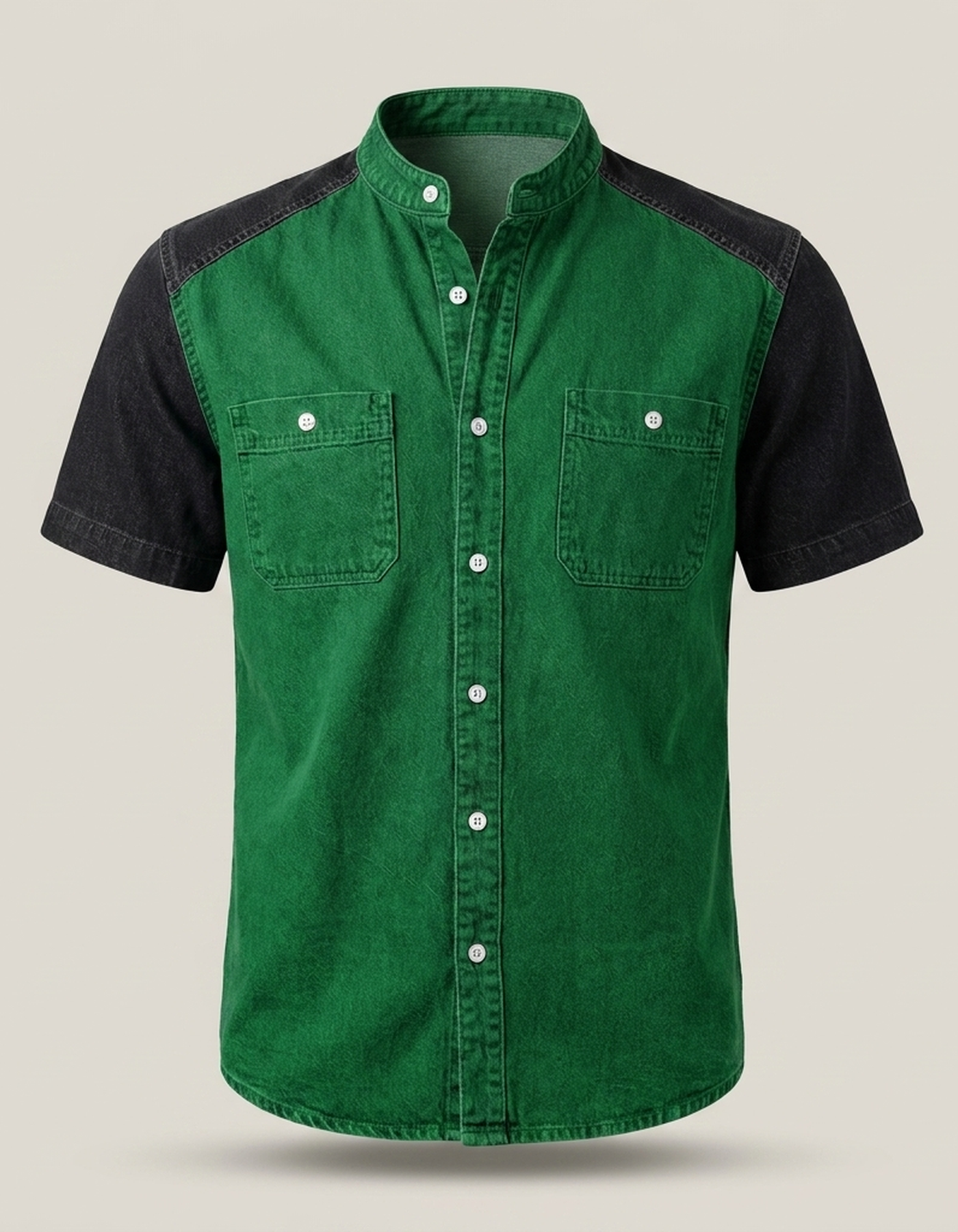 PLUXSTYLE::numise::mens-easy-fit-henley-top::pack-green