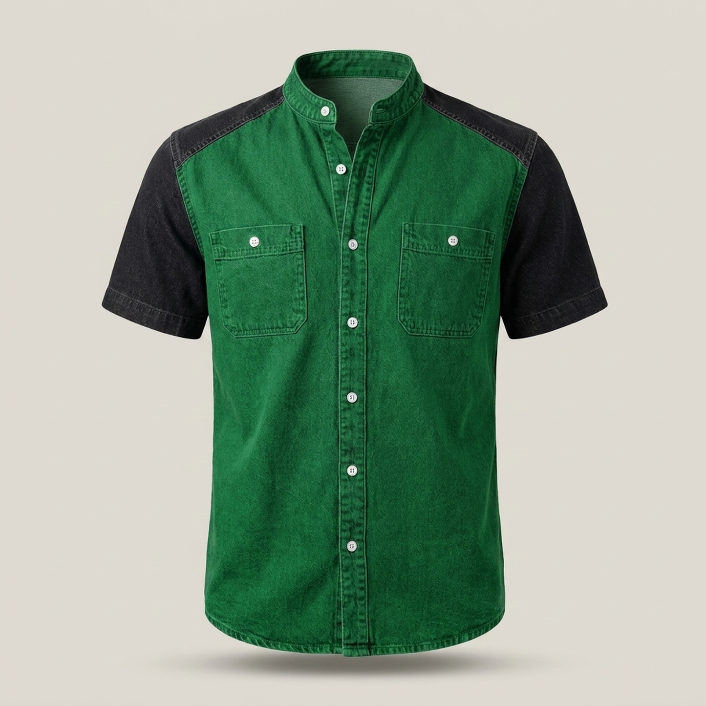 PLUXSTYLE::numise::mens-easy-fit-henley-top::pack-green