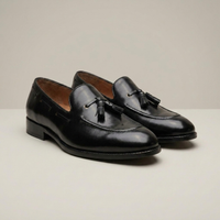 PLUXSTYLE::numise::adam-black-tassel-loafers::closeup-detail