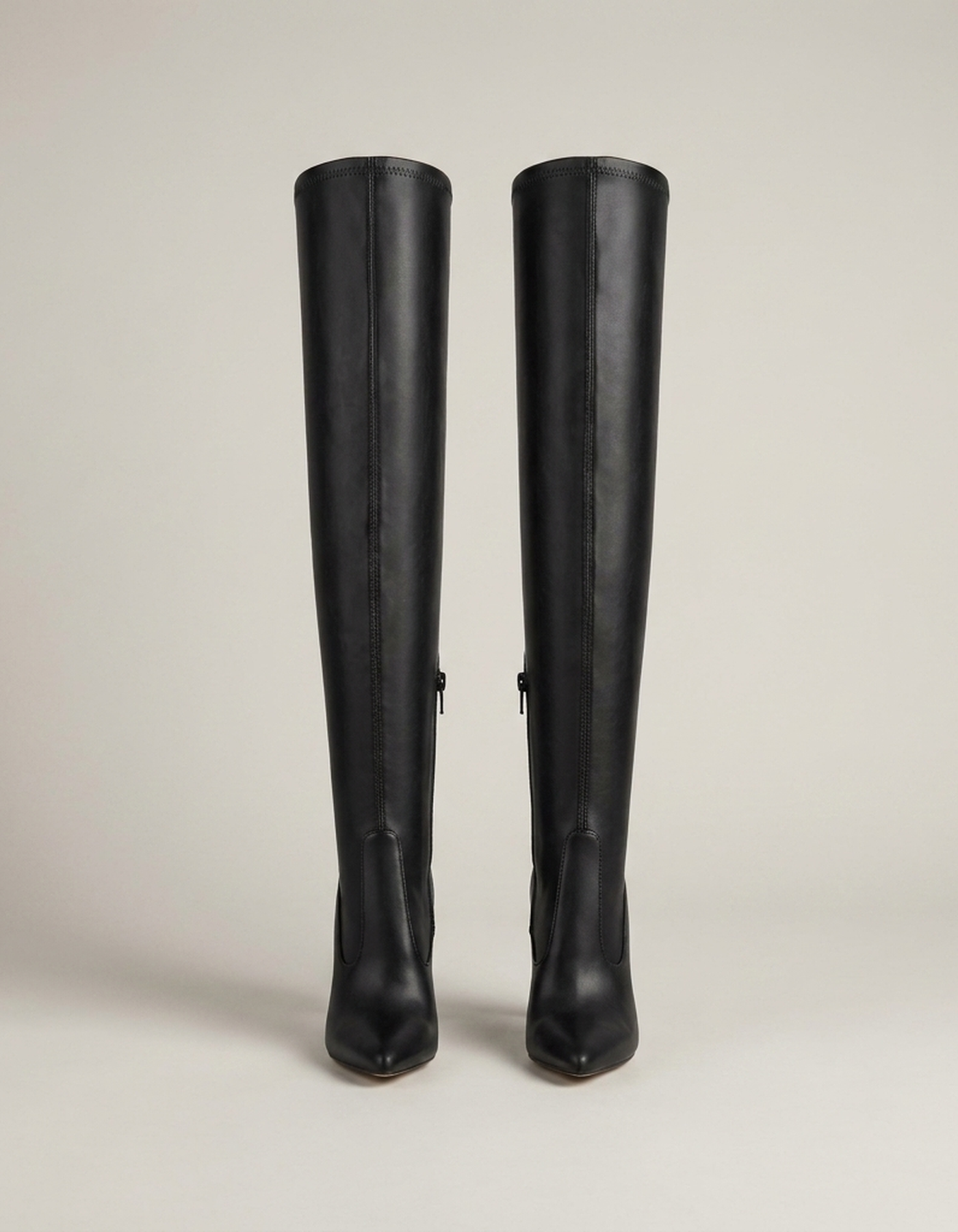 PLUXSTYLE::numise::womens-slim-heel-knee-high-boots::pack-black