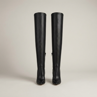 PLUXSTYLE::numise::womens-slim-heel-knee-high-boots::pack-black