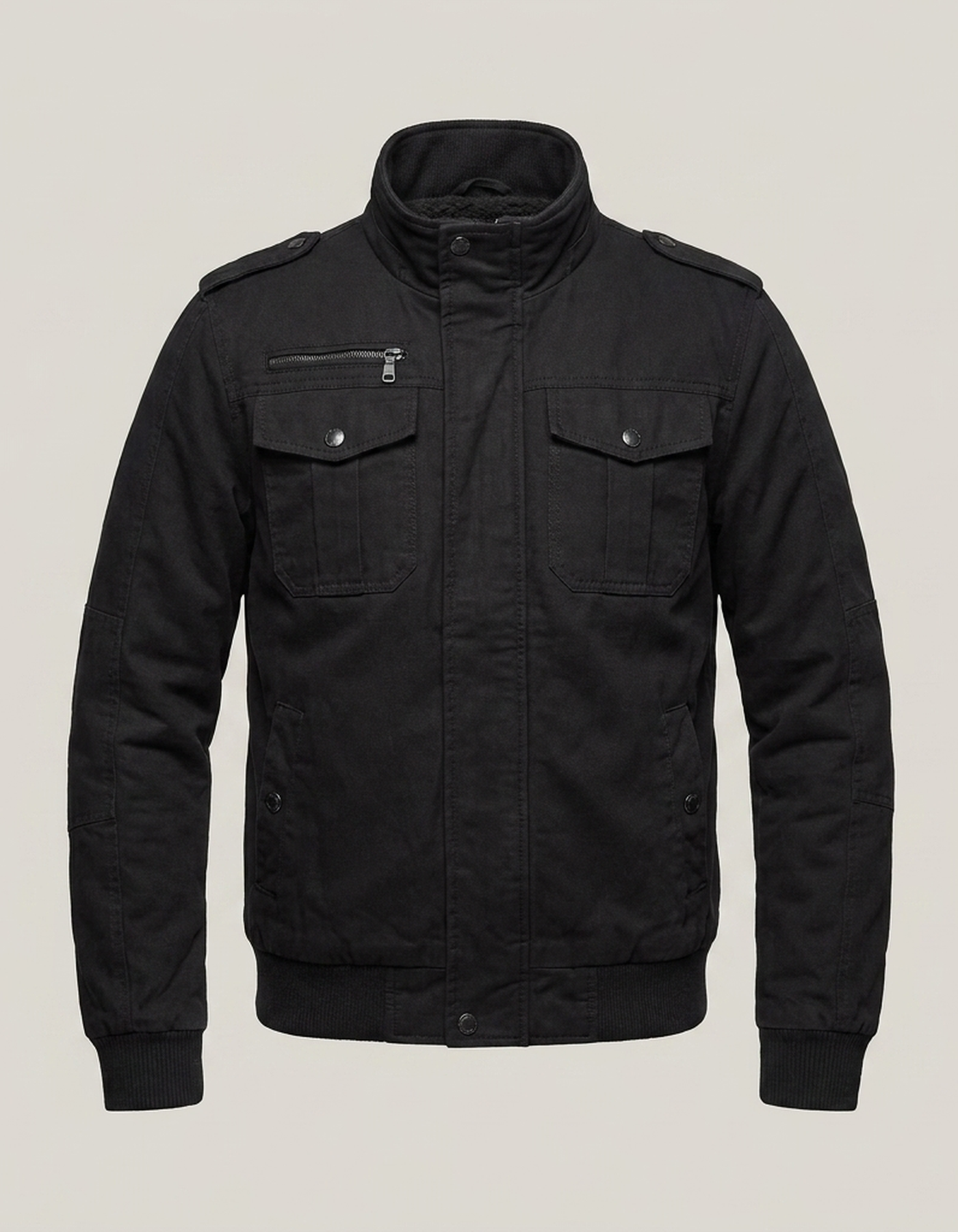 PLUXSTYLE::numise::aiden-stand-collar-parka::pack-black