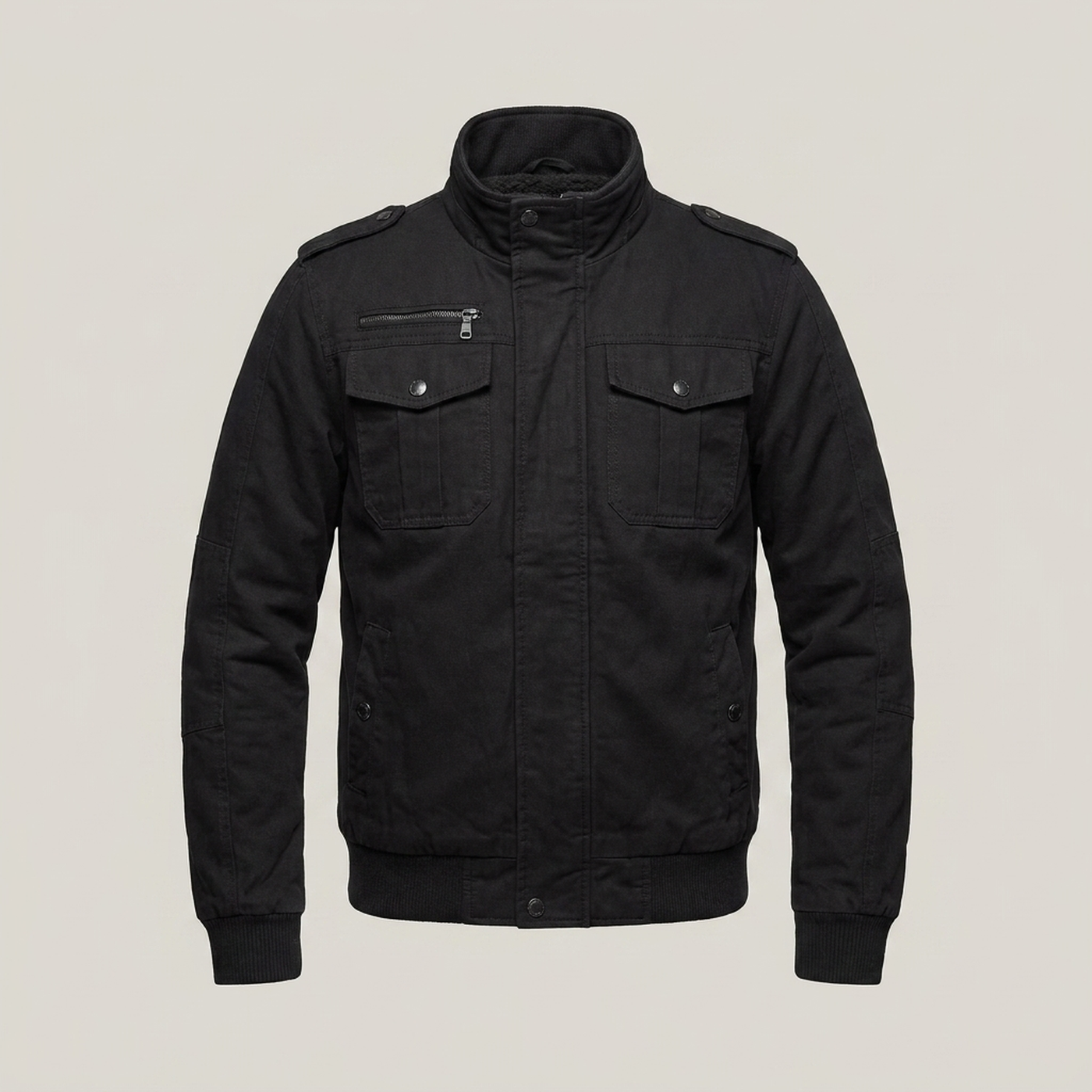 PLUXSTYLE::numise::aiden-stand-collar-parka::pack-black