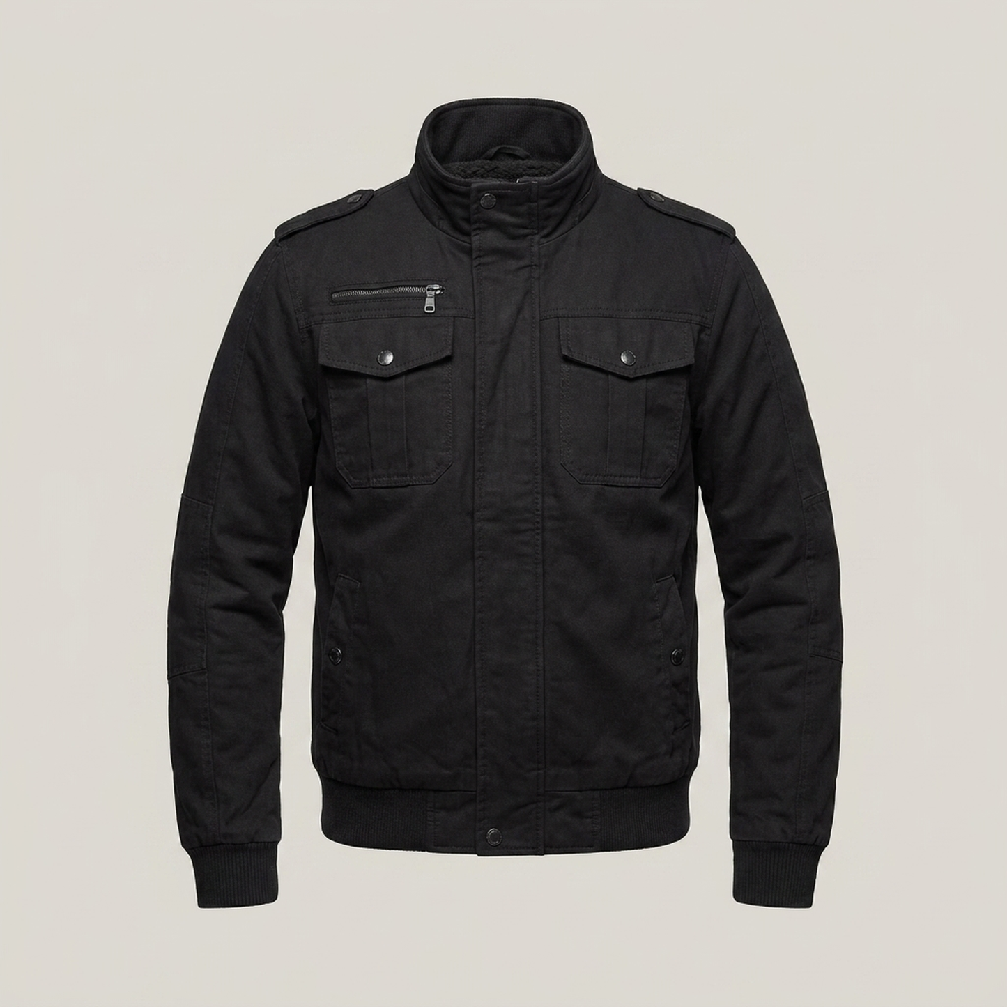 PLUXSTYLE::numise::aiden-stand-collar-parka::pack-black