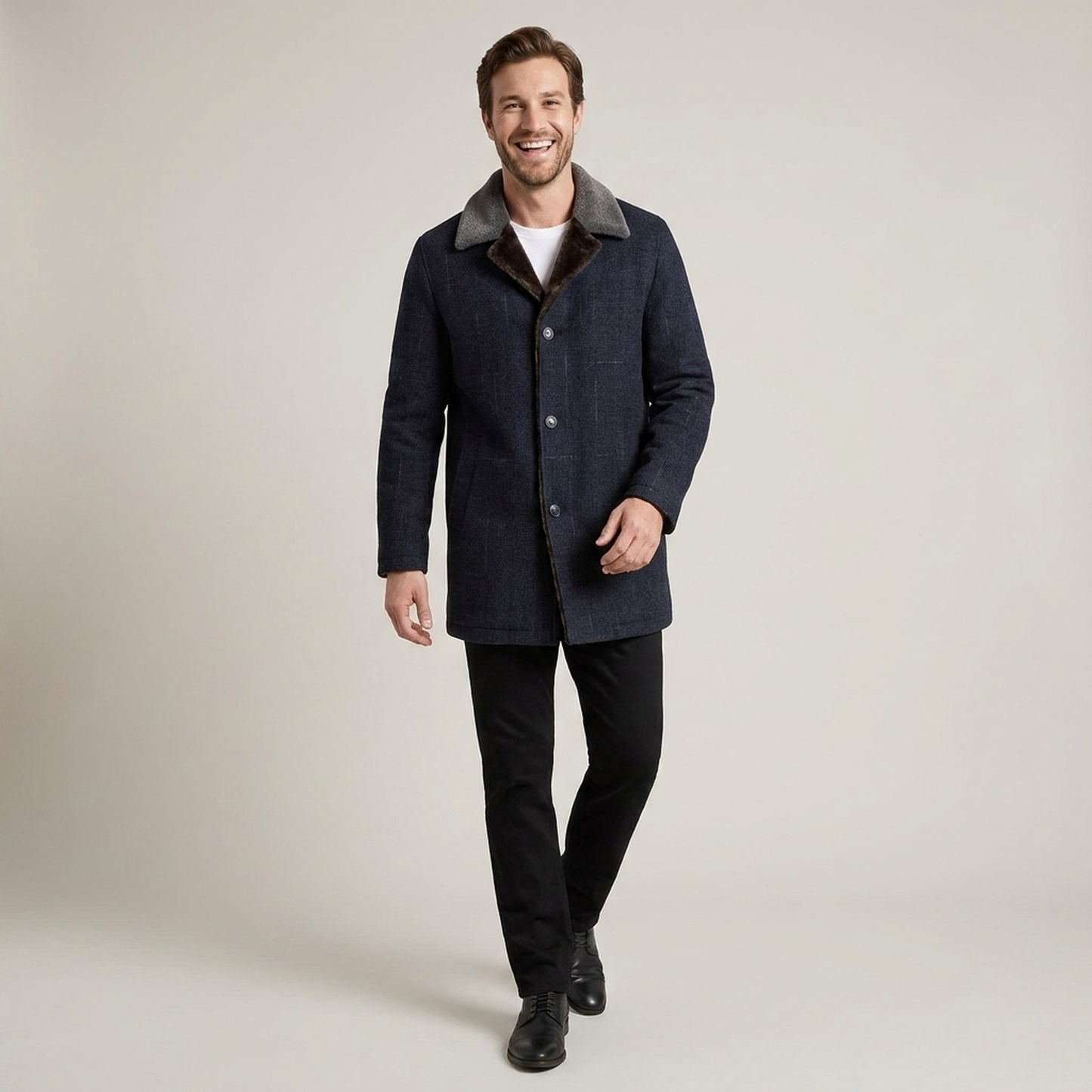 PLUXSTYLE::numise::mens-business-casual-longline-parka::front