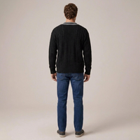 PLUXSTYLE::numise::mens-contrast-trim-v-neck-sweater::back