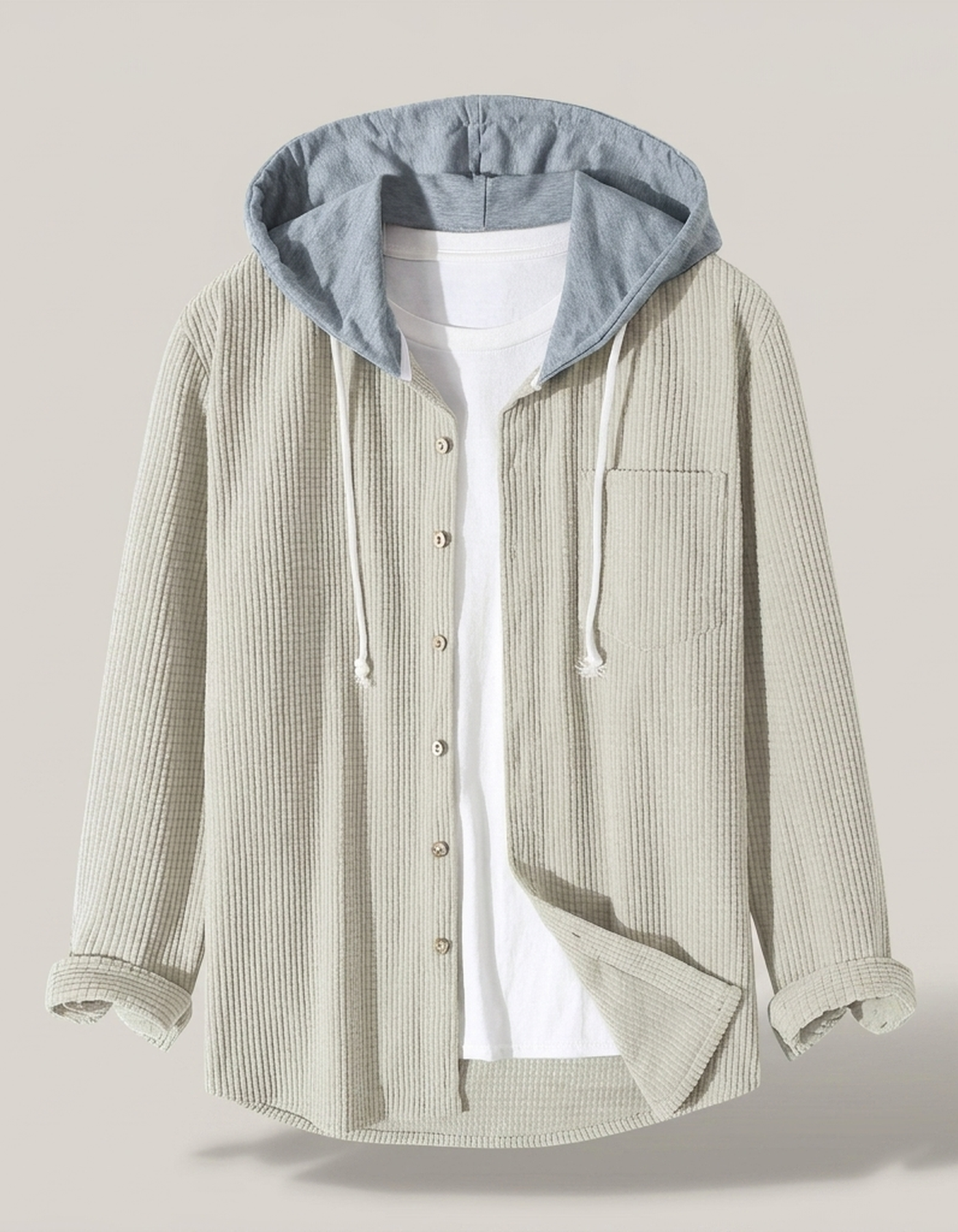 PLUXSTYLE::numise::mens-relaxed-hooded-overshirt::pack-beige