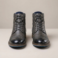 PLUXSTYLE::numise::two-tone-polished-ankle-boots::pack-gray-blue